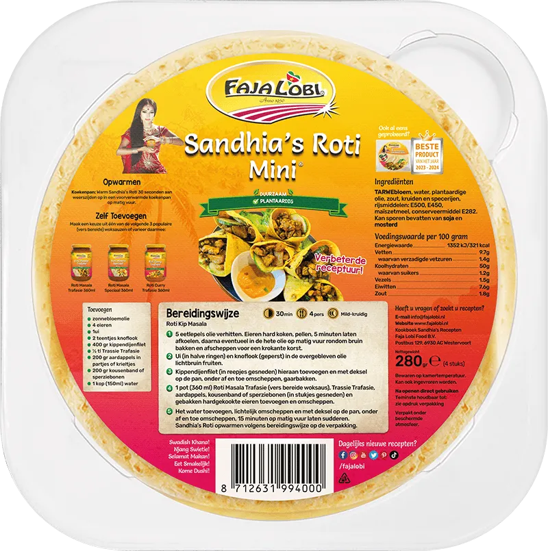 Sandhia's Roti Mini (4 stuks)